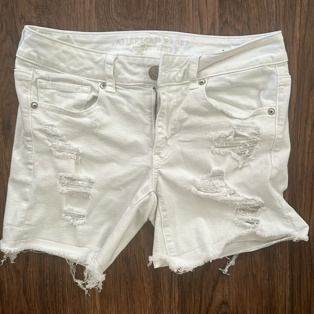 American Eagle Outfitters white denim midi jeans super stretch